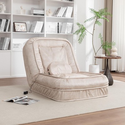 Vynxaria Adjustable Upholstered Human Dog Bed & Bean Bag Sofa with Massage Pillow