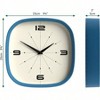 10 Inch Blue Square Retro Wall Clock by Pulsar. Rounded Edges, Designer Style for Kitchen, Living Room, Office - 4 of 4