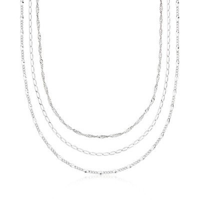 Ross-Simons Sterling Silver Jewelry Set: 3 Necklaces Size 18