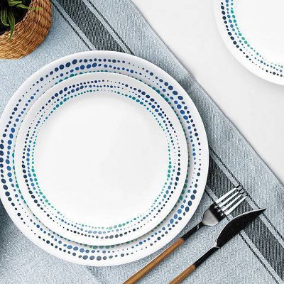 Ocean Blues Ceramic 16-Piece Dinnerware Set, Service for 4