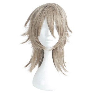 Unique Bargains Women's Curly Wigs 14" Light Gold Tone with Wig Cap - 1 of 4