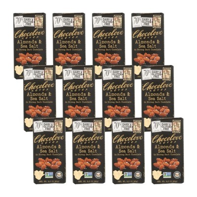 Chocolove Almonds and  Sea Salt Dark Chocolate Bar - Case of 12/3.2 oz