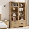 72" Tall Book Shelf with Storage, Farmhouse Floor Standing Bookcase,Book Shelf with 4 Drawers, Freestanding Display Storage Shelves for Home Offices - 4 of 4