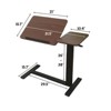 VisioGear Bedside Table, Folding Table with Wheels Height Adjustable, Tray Table for Laptop Bed, Sofa Side Table, Walnut&Black, 31.5"*15.7"*38" - 3 of 4