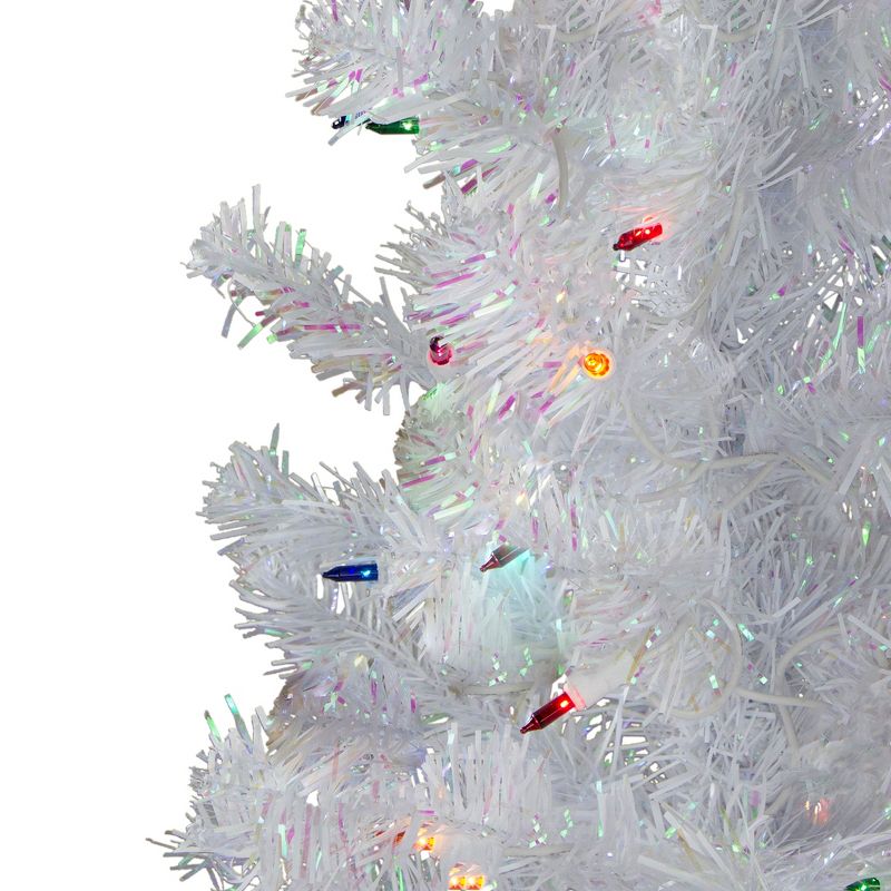Northlight 4' Pre-lit White Iridescent Pine Artificial Christmas Tree - Multi Lights, 3 of 7