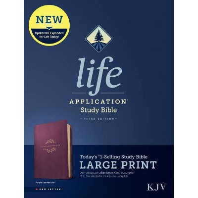 KJV Life Application Study Bible, Third Edition, Large Print (Red Letter, Leatherlike, Purple) - (Leather Bound)