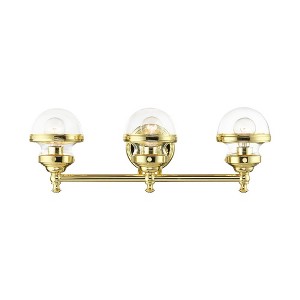 Livex Lighting Oldwick 3 - Light Vanity in  Polished Brass - 1 of 4