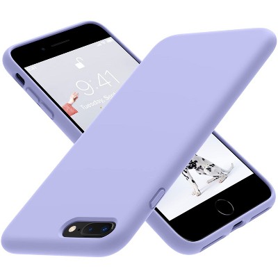BONGEEK Premium Soft Silicone Rubber Full-Body Protective Bumper Case Compatible with iPhone 7/8 Plus (Light Purple)