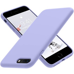 BONGEEK Premium Soft Silicone Rubber Full-Body Protective Bumper Case Compatible with iPhone 7/8 Plus (Light Purple) - 1 of 4
