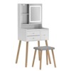 27.5" Extendable Makeup Vanity Desk Set with LED Mirror & Stool - 3 of 4
