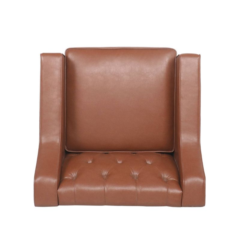 Furman Contemporary Tufted Club Chair Cognac - Christopher Knight Home, 6 of 11