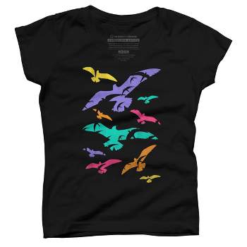Girl's Design By Humans Birds Flying In Color By Expo T-Shirt