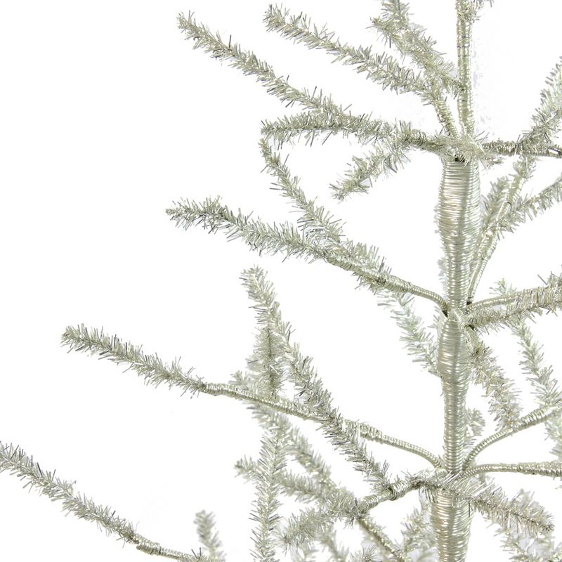 Northlight 3' Unlit Artificial Christmas Twig Tree Full Champagne Tinsel, 3 of 7