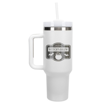 100 North Witch's Brew Cauldron Halloween Wrap-Around 40 Oz. Stainless Steel Water Bottle Coffee Mug, Spill & Leak Resistant, Travel Tumbler with