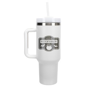 100 North Witch's Brew Cauldron Halloween Wrap-Around 40 Oz. Stainless Steel Water Bottle Coffee Mug, Spill & Leak Resistant, Travel Tumbler with - 1 of 4