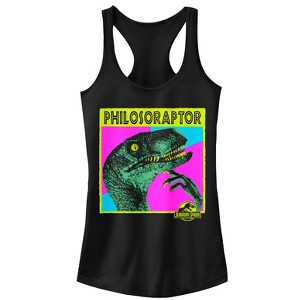 Juniors Womens Jurassic Park Philosoraptor Racerback Tank Top - 1 of 4