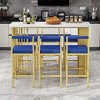 7 Pieces Counter Height Table Set, Kitchen Table Bar Stools, Breakfast Table Set, With 6 Stools, Side Open Shelves, For Living Room - 2 of 4