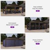 Purple Leaf 12 'X 20' Courtyard Bronze Aluminum Frame Pavilion And Navy Blue Curtain Outdoor Hardtop Gazebo - 4 of 4