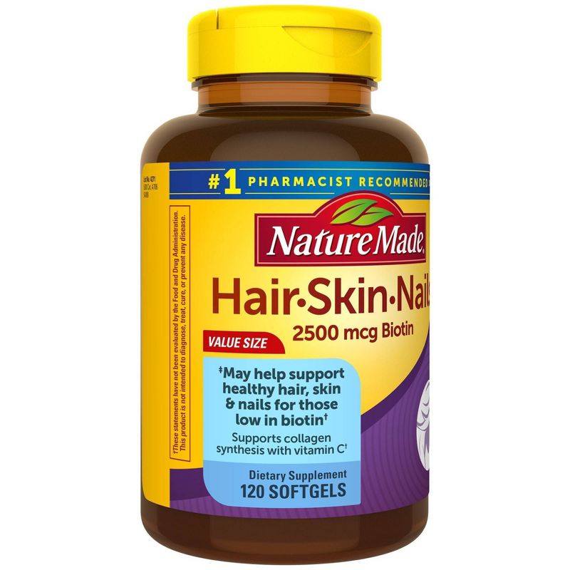 Nature Made Hair - Skin &#38; Nails with 2500 mcg of Biotin Softgels - 120ct, 5 of 10