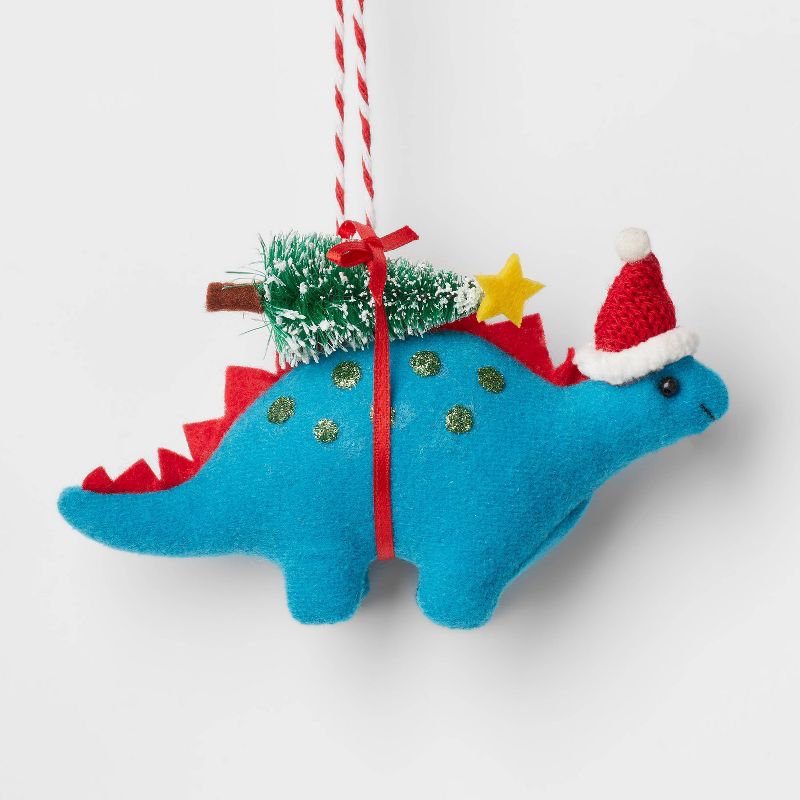 Fabric Stegosaurus with Tree Christmas Tree Ornament Blue - Wondershop&#8482;, 1 of 4