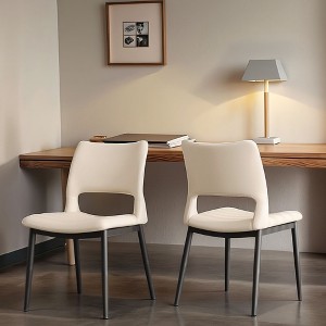 GDFStudio DuBois Modern Metal and Faux Leather Upholstered Dining Chair(Set of 2) - 1 of 4