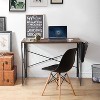 VECELO 39 in. Writing Computer Folding Desk/Sturdy Steel Laptop Table with Storage Bag for Home or Office, Black/Brown/Gray - 4 of 4