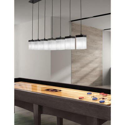 Toltec Lighting Nouvelle 7 - Light Chandelier in  Espresso with 4" Square White Muslin Shade