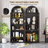 Fredees Arch Display Cabinet with Doors, 76" Tall 6-Tier Bookcase with Adjustable Shelves & 3-Color LED Lights for Collectibles and Office - 4 of 4