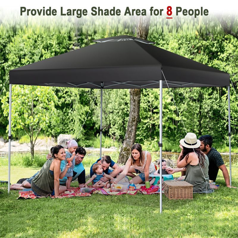 Tangkula 2-Tier 10' x 10' Pop-up Canopy Tent Instant Gazebo Adjustable Carry Bag w/ Wheel, 3 of 10