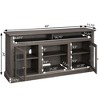 NAYSAYE Indoor Fireplace TV Stand Console with Realistic Flame and Spacious Storage for Living Room, Black, 60"*15.75"*29" - 4 of 4