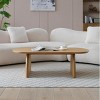 Modern Oval Coffee Table,Minimalist Living Room Center Table with Curved Base,47" Artistic Side Table-Baofuwish - 2 of 4