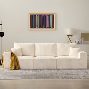 GYIIYUO 113" Boneless Sectional Cloud Couch Sofa Bed for Living Room, Modular Modern Lounge 3 Seater Couches with Chaise, No Assemble - 1 of 4