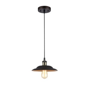 Chloe Lighting Karl Industrial-Style 1 Light Rubbed Bronze Ceiling Mini Pendant 10" Shade - 1 of 2