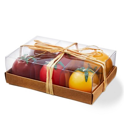 tag Heirloom Tomato Candles Set of 6 Paraffin Wax Novelty Candles, Burn Time 2.5 hours