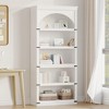 68.7" Tall  Arched Bookcase With5 Shelf&Vertical storage ,Farmhouse Curved Bookshelf,Wooden Bookshelves for Home Office, Living room&bedroom& library - 2 of 4