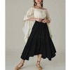 Maxi Skirts for Women High Waist Vintage Skirt Tiered Long Skirt with Pockets Flowy High Low Hemline Skirts - 4 of 4