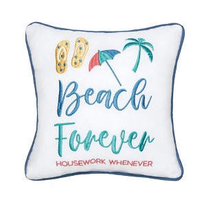 C&F Home 10" x 10" Beach Forever Small Petite  Size Accent Throw Pillow - 1 of 3