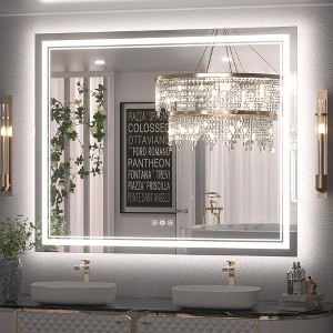 Keonjinn LED Bathroom Vanity Mirror, Front Light & Backlit, 3 Color Temperatures, Anti Fog, Double Lights Strips - 1 of 4