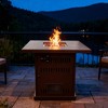 28" Propane Gas Fire Pit Table, 50000 BTU Square Steel Outdoor Fire Pit Table for Patio, Deck, Garden & Courtyard, Brown - 4 of 4