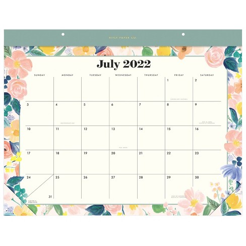 Large Deskpad Weekly Calendar - Navy Floral