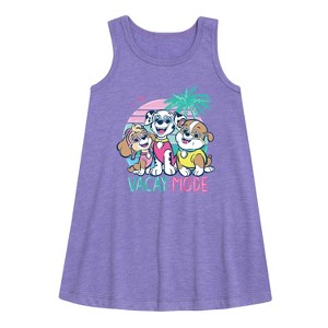 Girls' - Paw Patrol - Vacay Mode -Toddler And Youth Girls Short Sleeve Aline Dress Graphic Sleeveless Aline Dress - 1 of 3