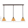 Toltec Lighting Any 3 - Light Chandelier in  Dark Granite with 7" Firré Saturn Shade - 2 of 2