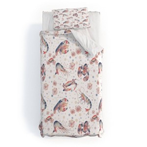 Deny Designs Melly Terpening Happy Crustacean Pattern Twin/Twin XL Duvet and Sham Set (2-3pc Set) - 1 of 4