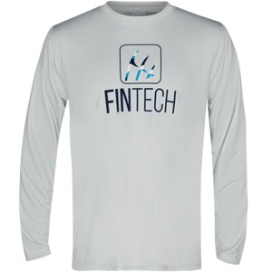 Fintech WDLND Logo Sun Defender UV Long Sleeve T-Shirt - Glacier Gray - 1 of 2