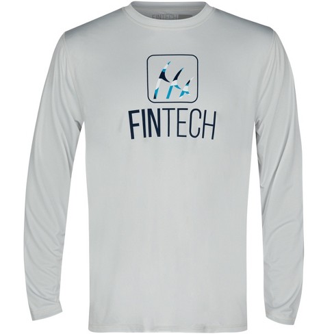 Fintech WDLND Logo Sun Defender UV Long Sleeve T-Shirt - Medium - Glacier  Gray