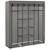 vidaXL Wardrobe with Compartments and Rods Gray 59.1 in.x17.7 in.x68.9 in. Fabric - 4 of 4