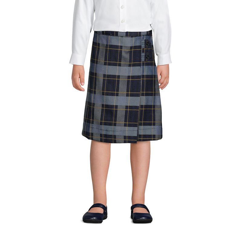 Lands' End School Uniform Kids Plaid A-line Skirt Below the Knee, 3 of 6