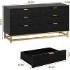 6 Drawer Dresser for Bedroom, Chest of Drawers with Metal Base, Modern Dresser Chest Cabinet Organizer - 2 of 4
