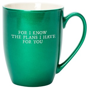 Elanze Designs For I Know The Plans I Have For You Emerald Green 10 ounce New Bone China Coffee Cup Mug - 1 of 4