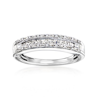 Ross-Simons 0.25 ct. t.w. Diamond 3-Row Ring in Sterling Silver